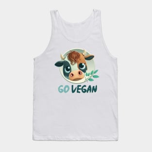 Vegan calf, go vegan, against animal torture, no animal cruelty Tank Top